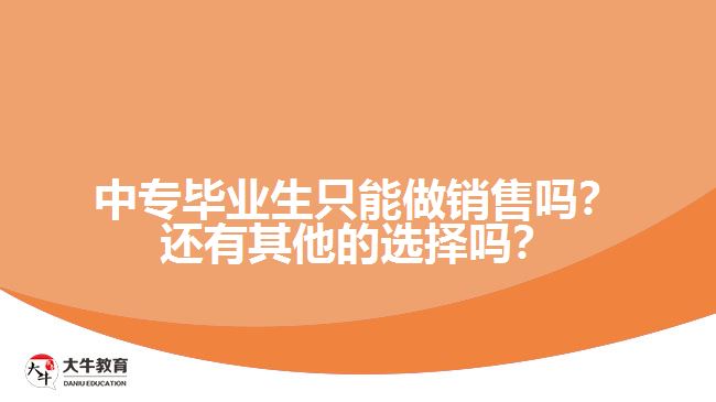中專畢業(yè)生只能做銷售嗎？還有其他的選擇嗎？