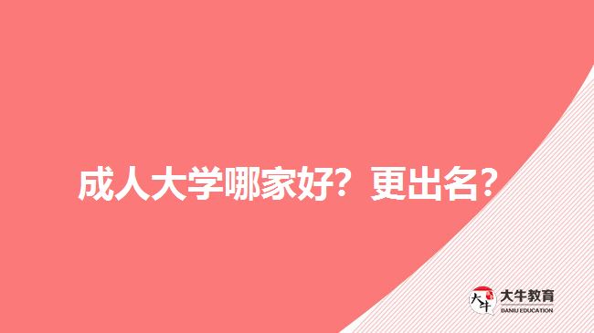 成人大學(xué)哪家好？更出名？
