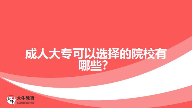 成人大?？梢赃x擇的院校有哪些？