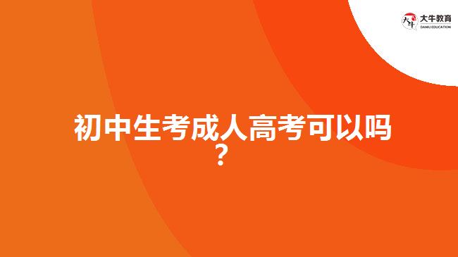 初中生考成人高考可以嗎?