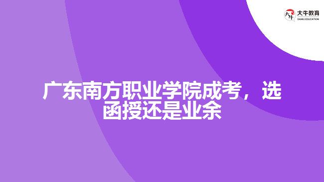 廣東南方職業(yè)學(xué)院成考,選函授還是業(yè)余