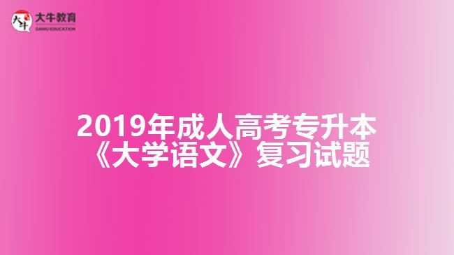 2019年成人高考專(zhuān)升本《大學(xué)語(yǔ)文》復(fù)習(xí)試題