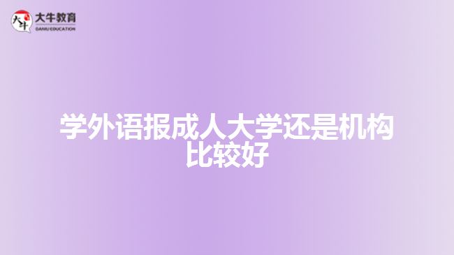 學(xué)外語報成人大學(xué)還是機(jī)構(gòu)比較好