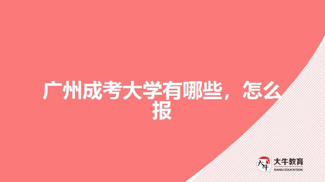 廣州成考大學(xué)有哪些，怎么報(bào)