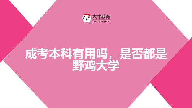 成考本科有用嗎，是否都是野雞大學(xué)
