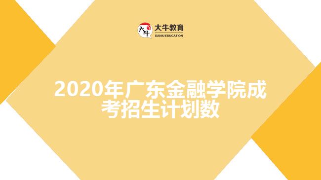 2020年廣東金融學院成考招生計劃數