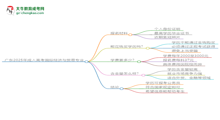 廣東2025年成人高考國際經(jīng)濟與貿(mào)易專業(yè)學(xué)歷能考公嗎？思維導(dǎo)圖
