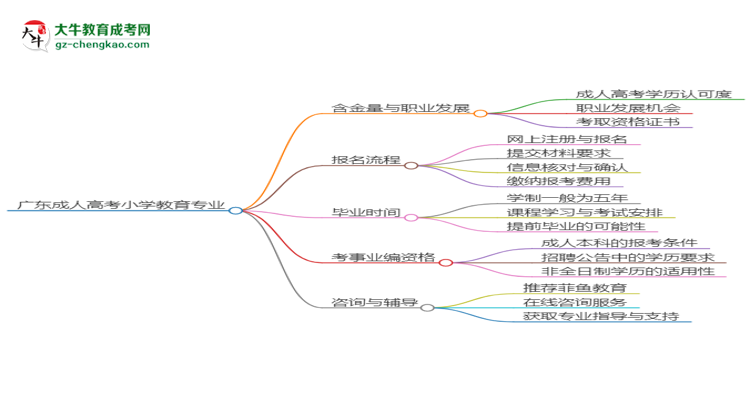 廣東成人高考小學(xué)教育專業(yè)2025年要考學(xué)位英語嗎？思維導(dǎo)圖