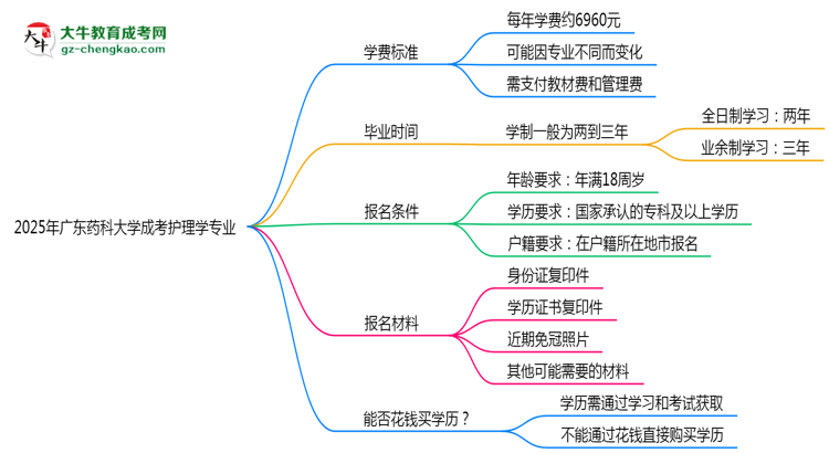 2025年廣東藥科大學(xué)成考護(hù)理學(xué)專業(yè)最新學(xué)費標(biāo)準(zhǔn)多少思維導(dǎo)圖