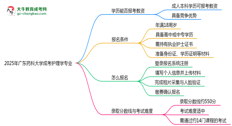 2025年廣東藥科大學(xué)成考護理學(xué)專業(yè)學(xué)歷能報考教資嗎？思維導(dǎo)圖