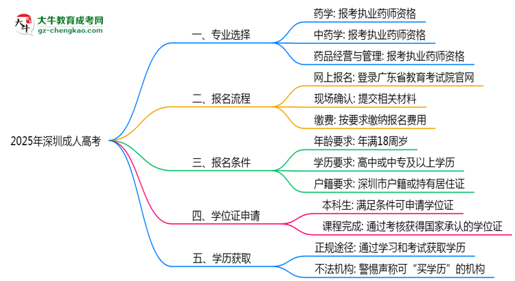 2025年深圳成人高考哪些專業(yè)可考執(zhí)業(yè)藥師資格？思維導(dǎo)圖