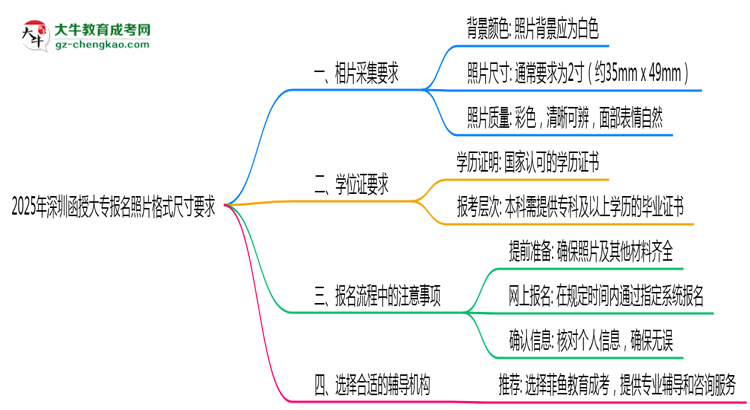 2025年深圳函授大專報名照片格式尺寸要求詳解思維導(dǎo)圖