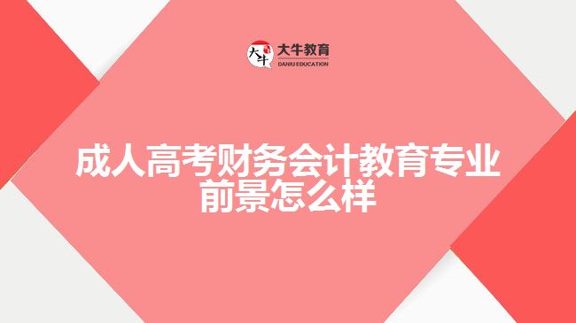 成人高考財(cái)務(wù)會(huì)計(jì)教育專(zhuān)業(yè)前景怎么樣