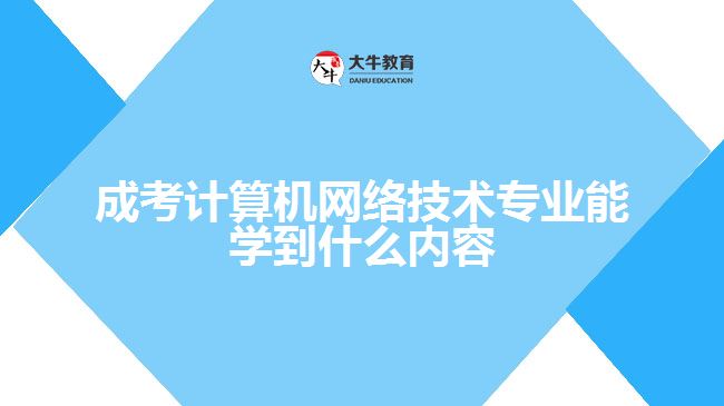 成考計算機網(wǎng)絡技術專業(yè)能學到什么內容