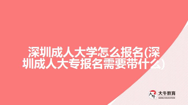 深圳成人大學(xué)怎么報名