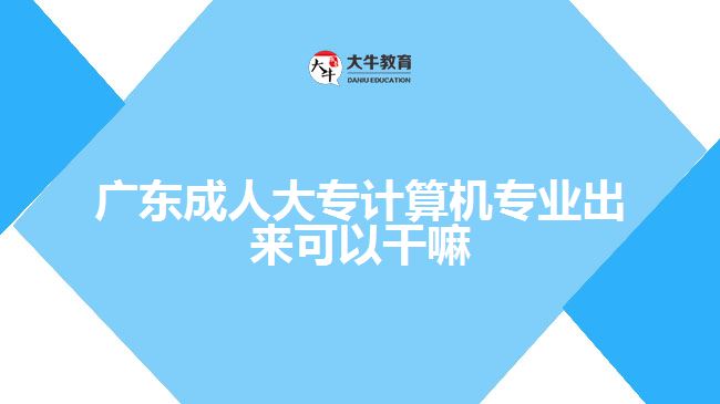 廣東成人大專計(jì)算機(jī)專業(yè)出來(lái)可以干嘛