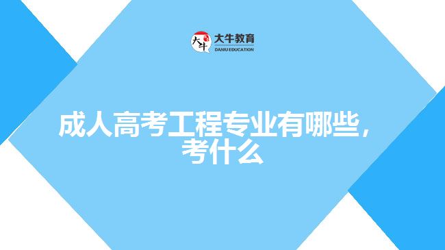 成人高考工程專業(yè)有哪些,考什么