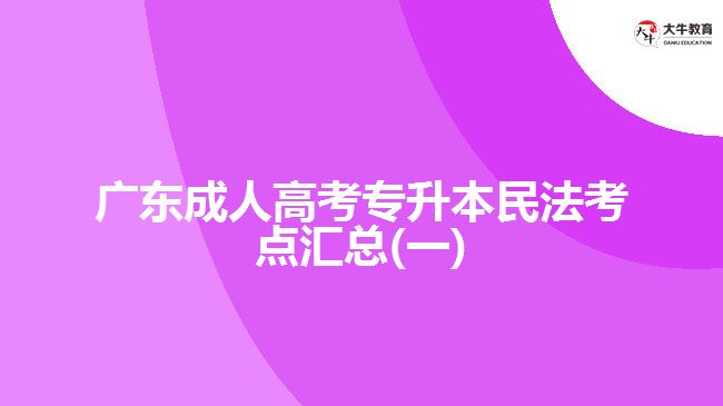 廣東成人高考專(zhuān)升本民法考點(diǎn)匯總(一)