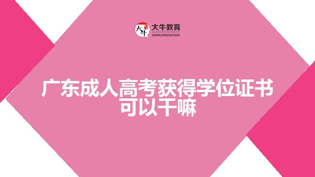 廣東成人高考獲得學(xué)位證書(shū)可以干嘛