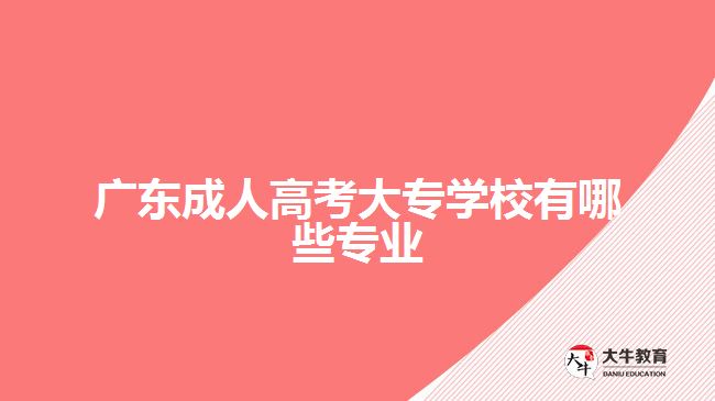廣東成人高考大專學校有哪些專業(yè)