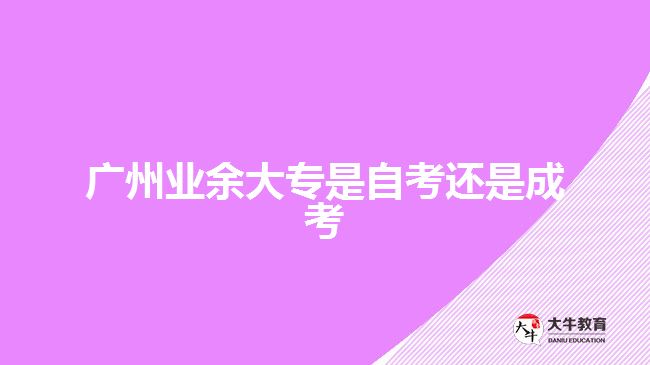 廣州業(yè)余大專(zhuān)是自考還是成考