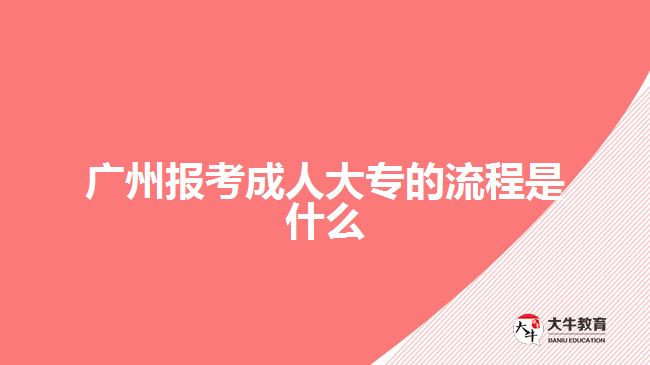 廣州報(bào)考成人大專的流程是什么