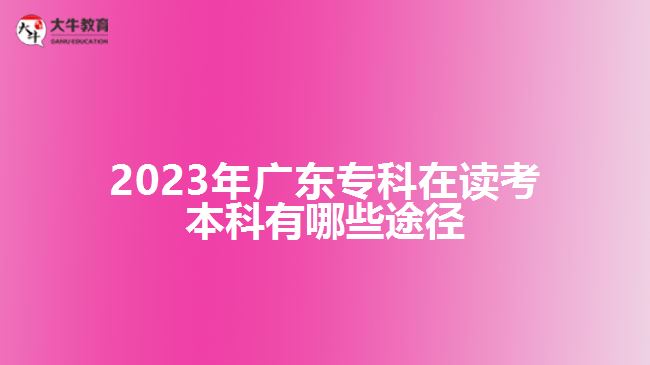 廣東?？圃谧x考本科有哪些途徑