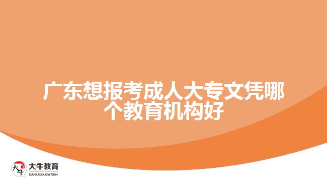 廣東想報考成人大專文憑哪個教育機構好