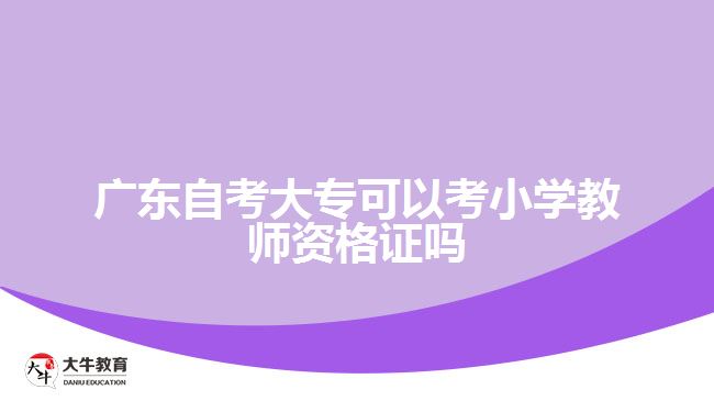 廣東自考大專(zhuān)可以考小學(xué)教師資格證嗎