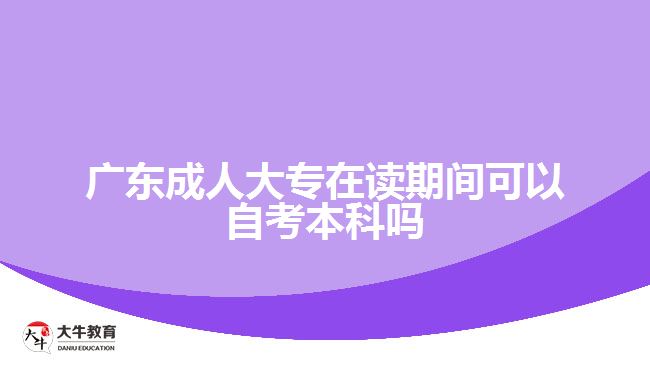 廣東成人大專(zhuān)在讀期間可以自考本科嗎