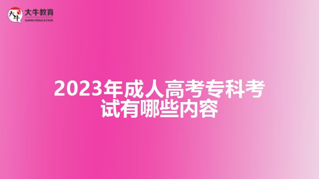2023年成人高考?？瓶荚囉心男﹥?nèi)容