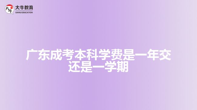 廣東成考本科學(xué)費是一年交還是一學(xué)期