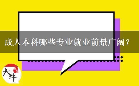 成人本科哪些專業(yè)就業(yè)前景廣闊？