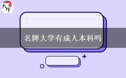 名牌大學(xué)有成人本科嗎 名牌大學(xué)有成人本科嗎