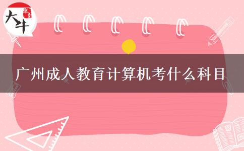 廣州成人教育計算機考什么科目 廣州成人教育計算機考什么科目