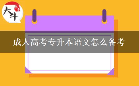 成人高考專(zhuān)升本語(yǔ)文怎么備考