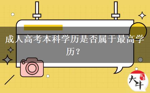 成人高考本科學(xué)歷是否屬于最高學(xué)歷？