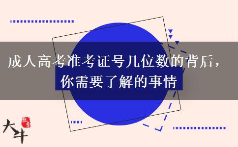 成人高考準(zhǔn)考證號幾位數(shù)的背后，你需要了解的事情