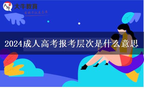 2024成人高考報(bào)考層次是什么意思 2024成人高考報(bào)考層次是什么意思