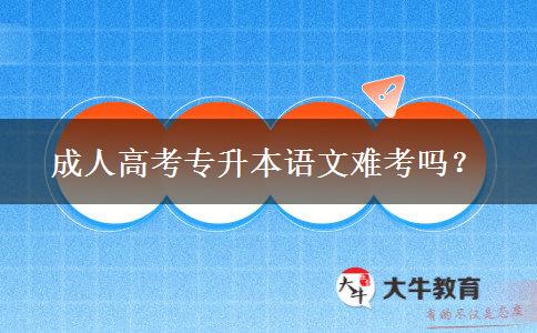 成人高考專升本語文難考嗎？