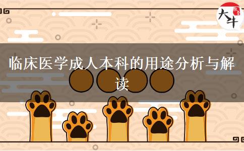 臨床醫(yī)學(xué)成人本科的用途分析與解讀 臨床醫(yī)學(xué)成人本科的用途分析與解讀