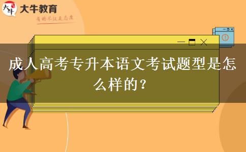 成人高考專升本語文考試題型是怎么樣的？