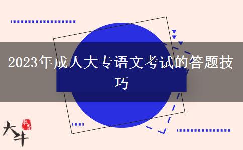 2023年成人大專語(yǔ)文考試的答題技巧 2023年成人大專語(yǔ)文考試的答題技巧