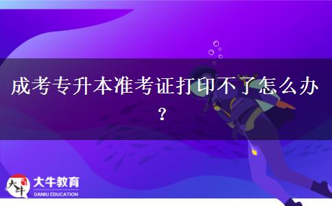 成考專升本準(zhǔn)考證打印不了怎么辦？
