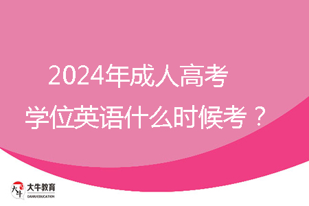 2024年成人高考學位英語什么時候考?