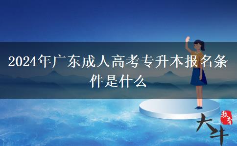 2024年廣東成人高考專升本報名條件是什么 2024年廣東成人高考專升本報名條件是什么