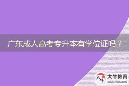 廣東成人高考專升本有學(xué)位證嗎?