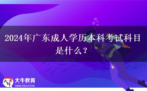 2024年廣東成人學歷本科考試科目是什么？