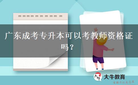 廣東成考專升本可以考教師資格證嗎？