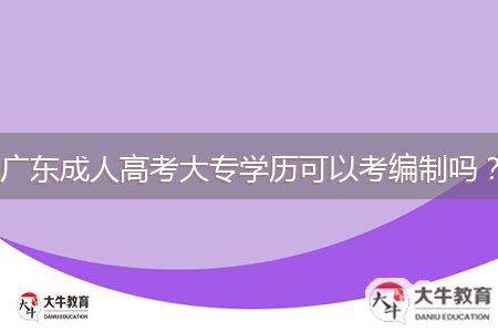 廣東成人高考大專學(xué)歷可以考編制嗎？